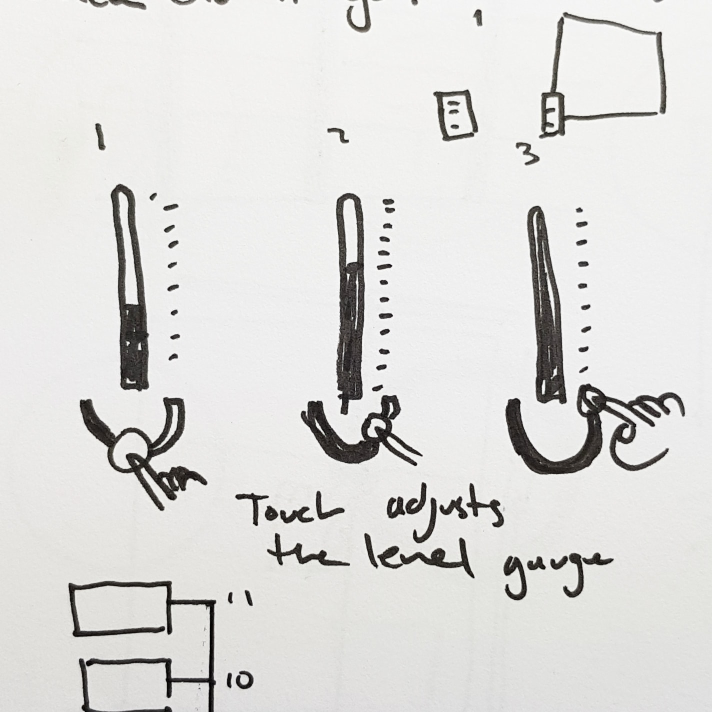 Wireframe sketch of a level slider