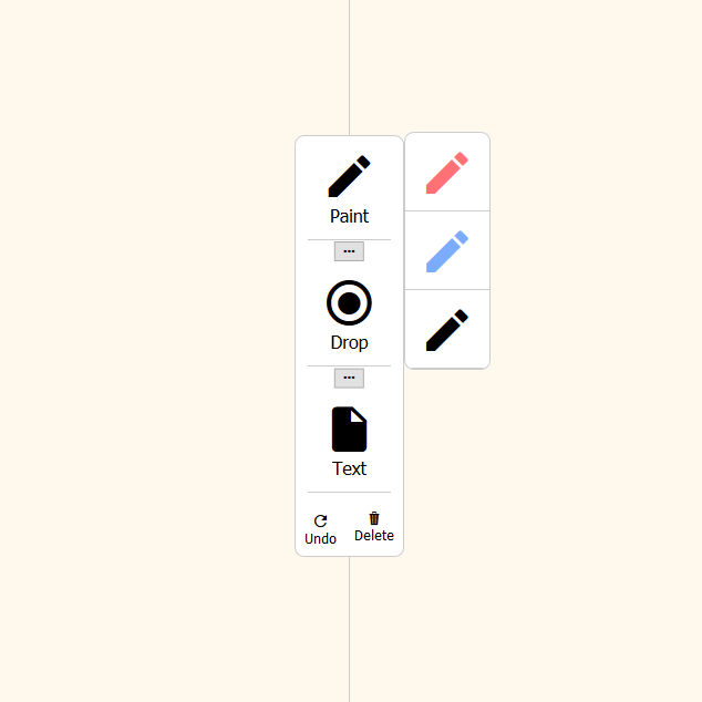 Screenshot of the first version of the colour picker