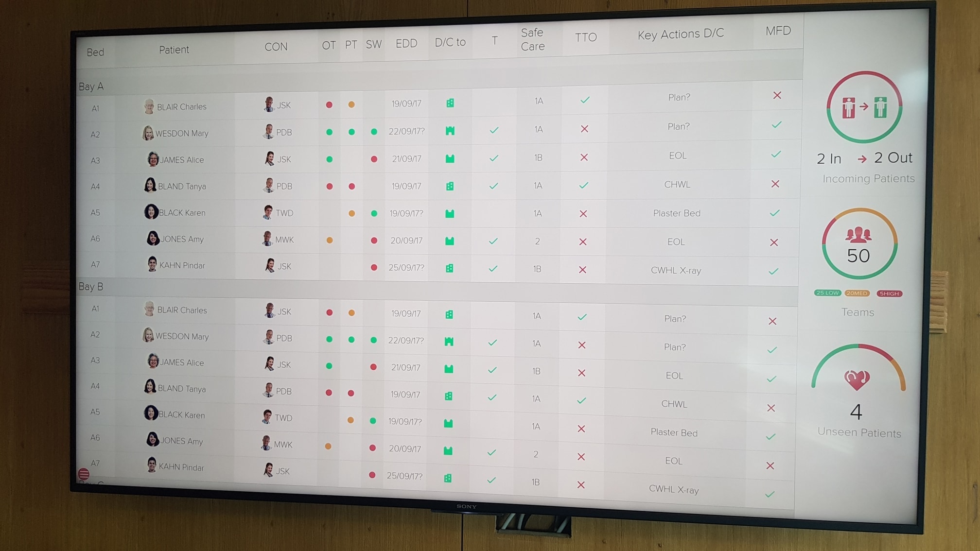 Photo of the second Whiteboard prototype being tested on an 80 inch display