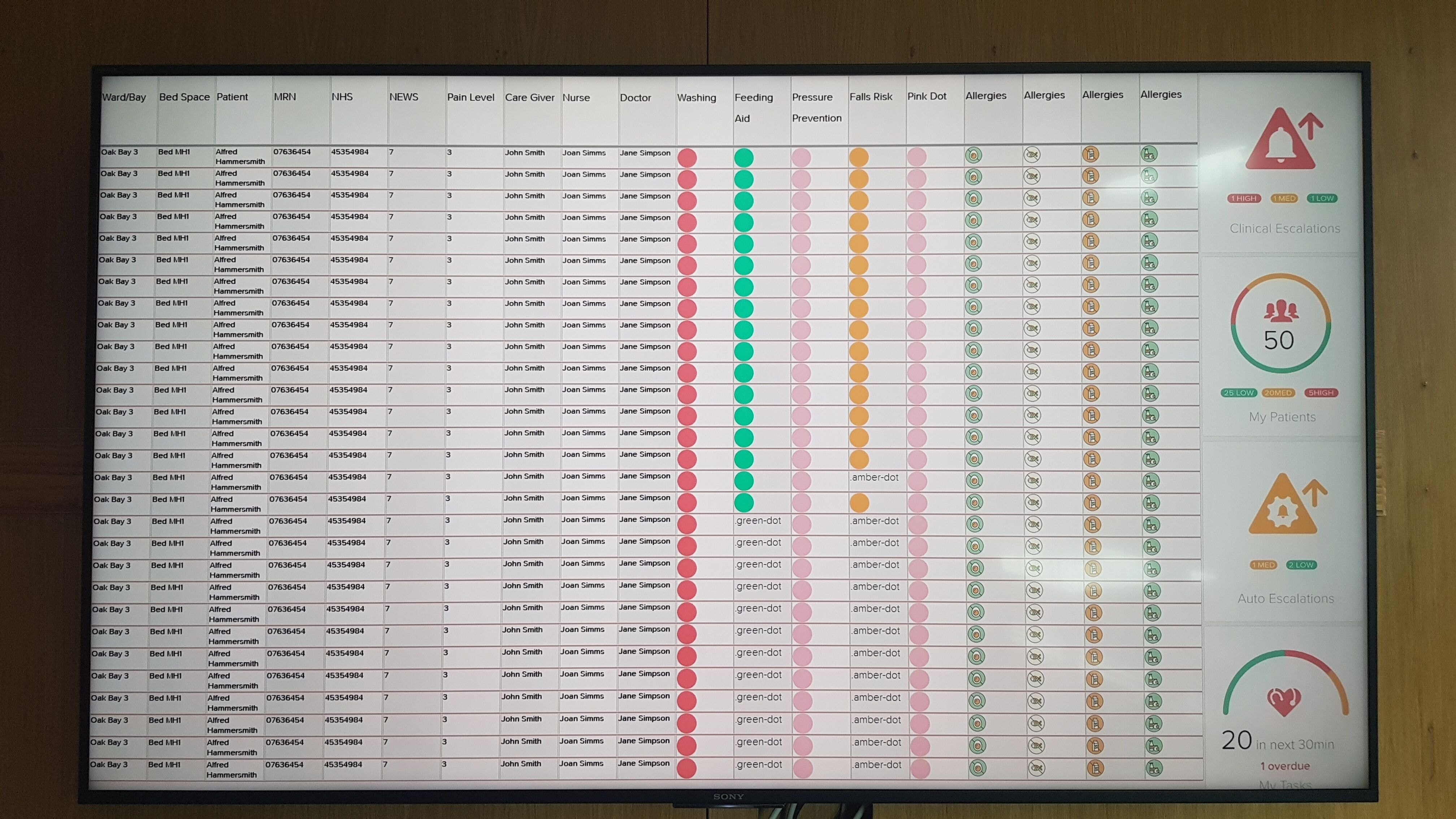 Photo of the first Whiteboard prototype being tested on an 80 inch display