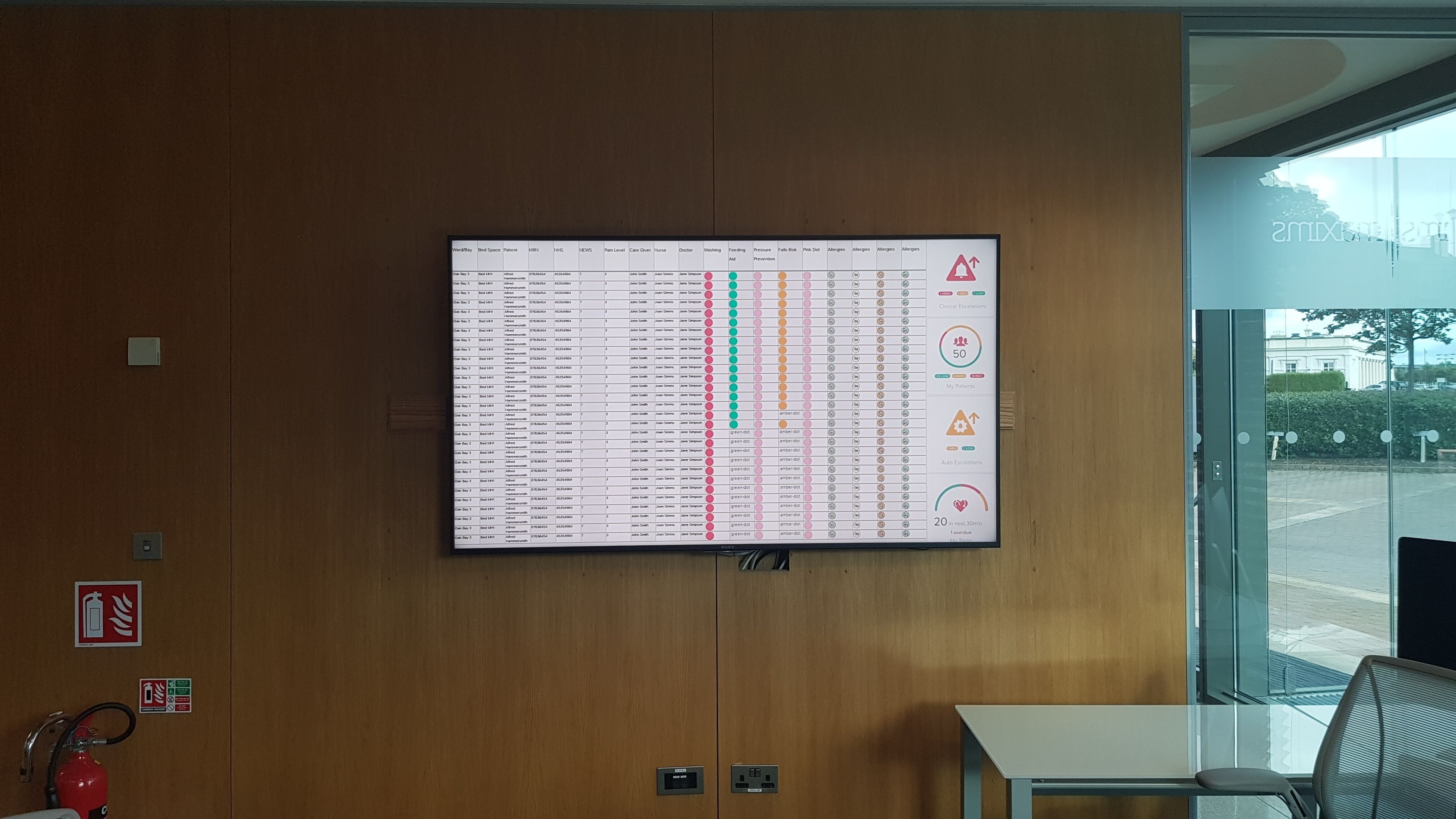 Second photo of the first Whiteboard prototype being tested on an 80 inch display