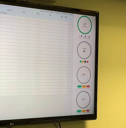 a picture of digital whiteboard in a hospital